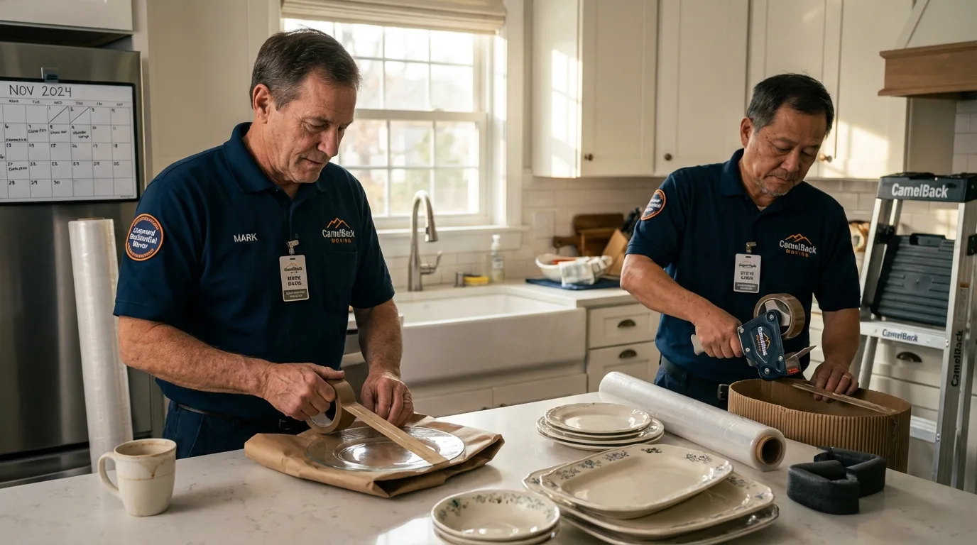Professional crew packing kitchen dishware in Kalispell, MT
